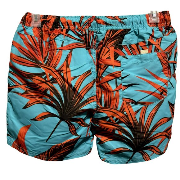 Mens Original Paperbacks Waikiki Volley Swim Trunks Turquoise & Orange Sz XL - Picture 3 of 6